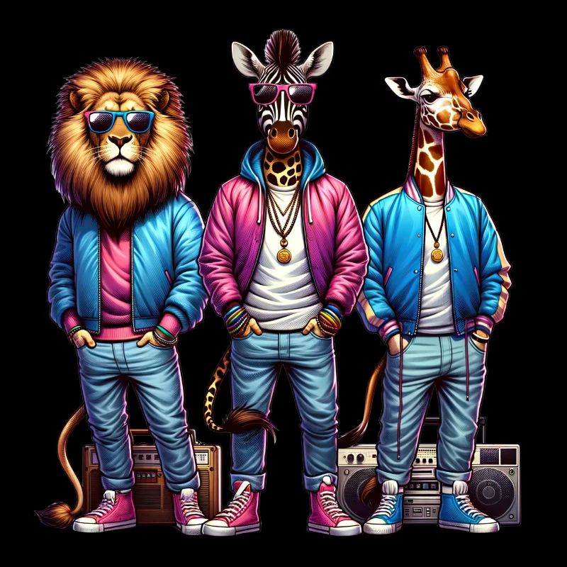 Three stylish anthropomorphic animals