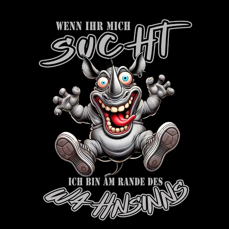Crazy Nashorn am Rande des Wahnsinns Comic Stil