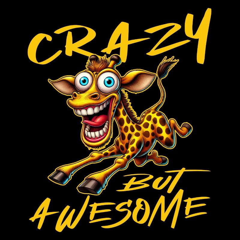 Crazy but Awesome Giraffe Comic Style