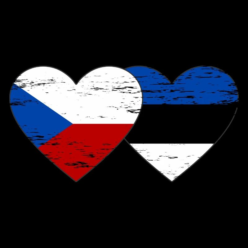 République tchèque Drapeau de l’Estonie coeur utilisé