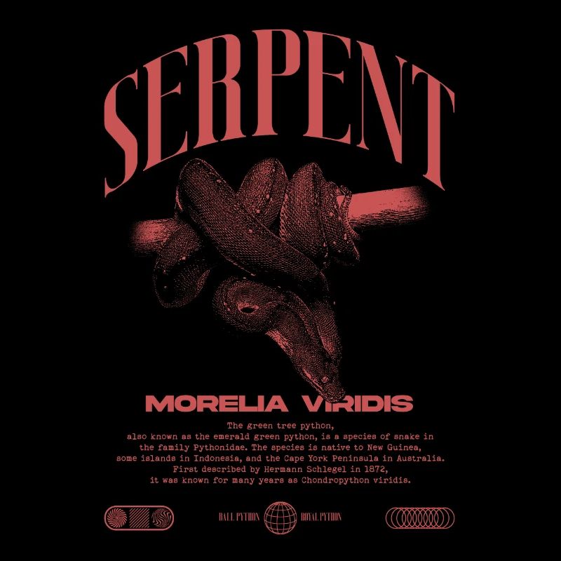 Grüner Baum Python Modern Reptile Keeper Streetwear