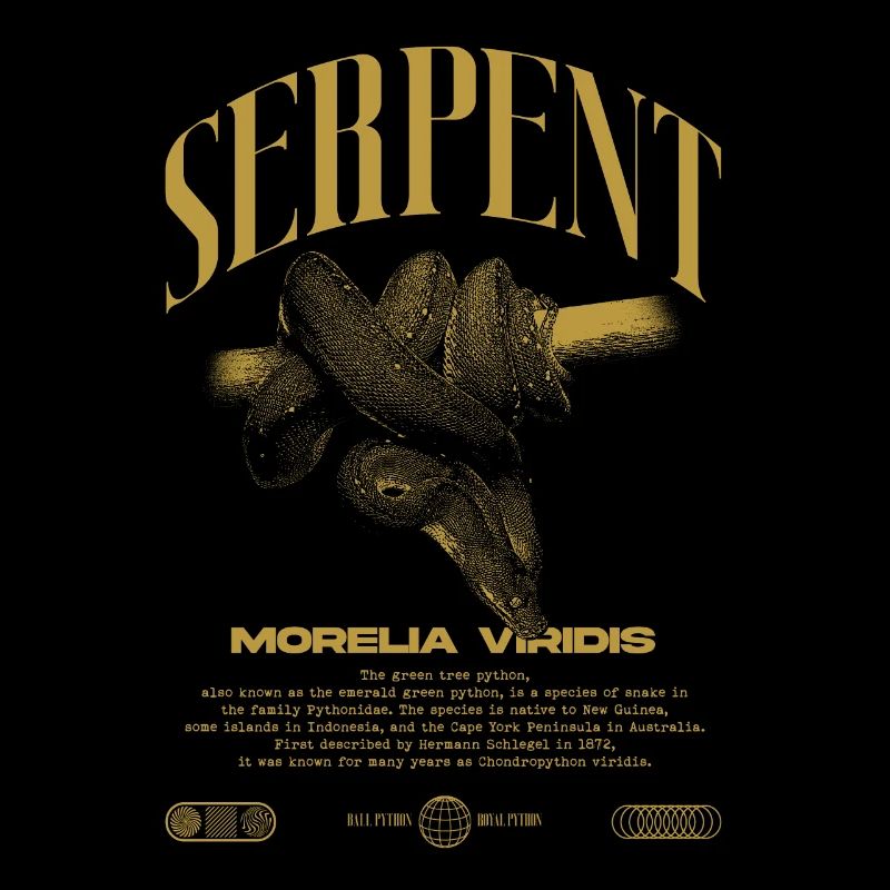 Grüner Baum Python Modern Reptile Keeper Streetwear