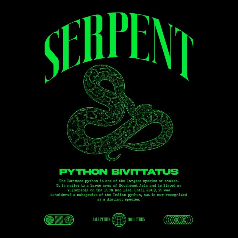 Burmese Python Modern Reptile Keeper Streetwear