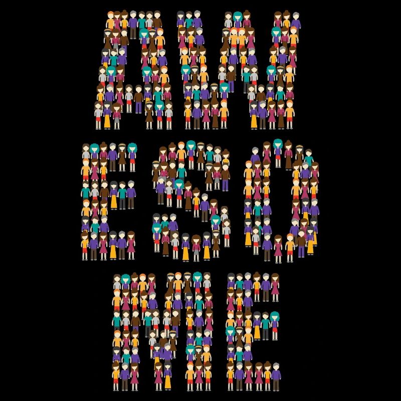 Awesome Crowd of Diverse Characters Typography