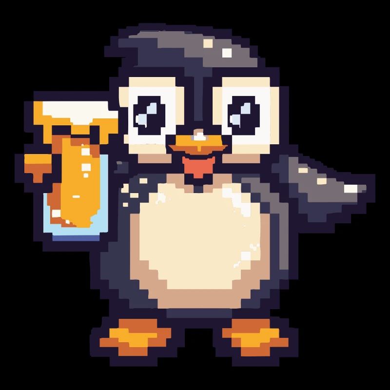 Pinguin Pixel Bier