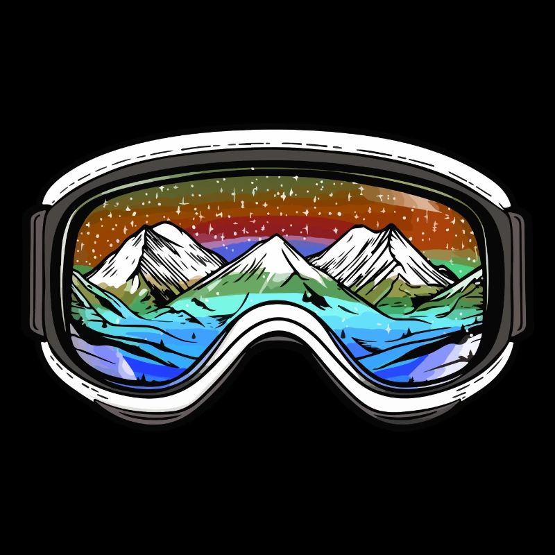 Ski Goggles Symbol Mountains Slope