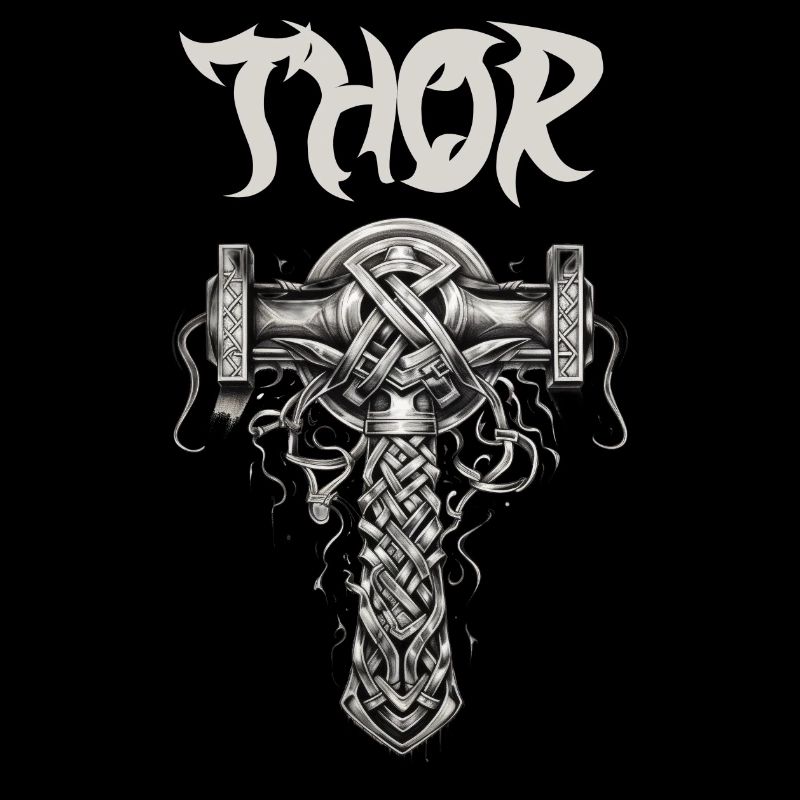 Thor's Hammer Knot Pattern Norse Mythology