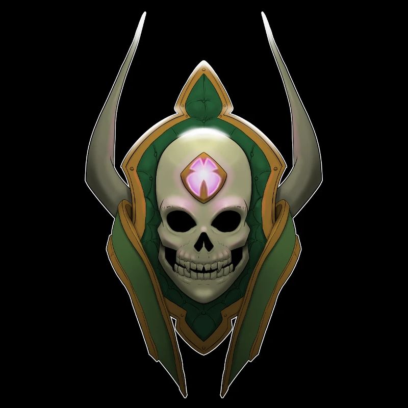 Dark Skull Emblem with Horns and Rune