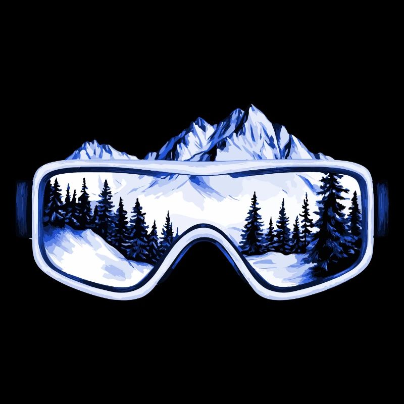 Ski goggles mountains