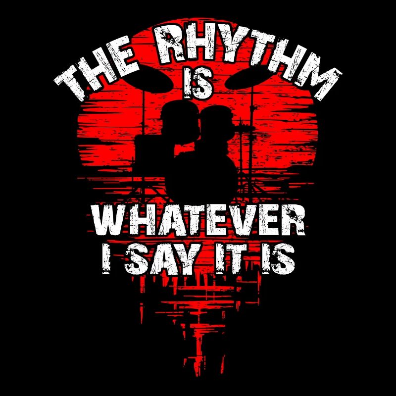 Drumset Silhouette mit Spiegelung lustiger Spruch
