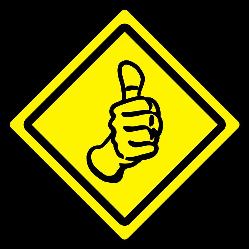 thumbs up roadsign
