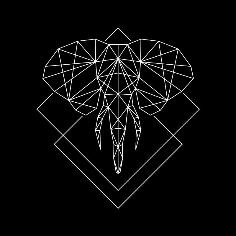 Polygon elephant white