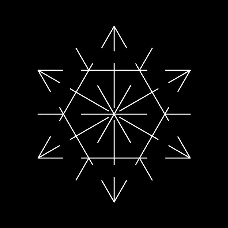 Minimalistisches Hexagon