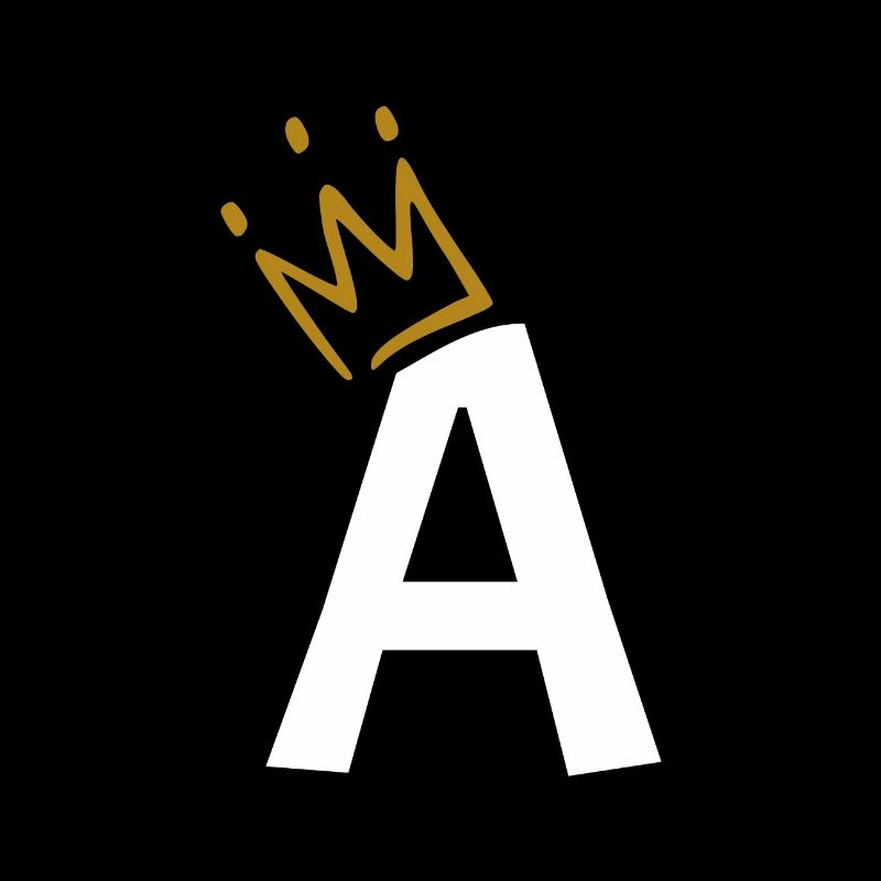 Letter A with crown King Queen gift