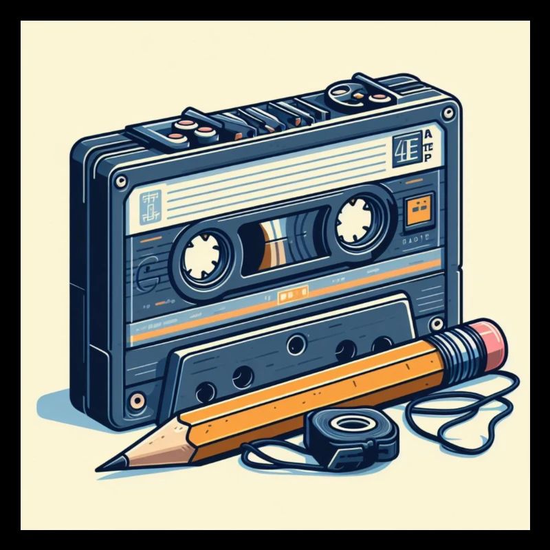 Crayon et cassette