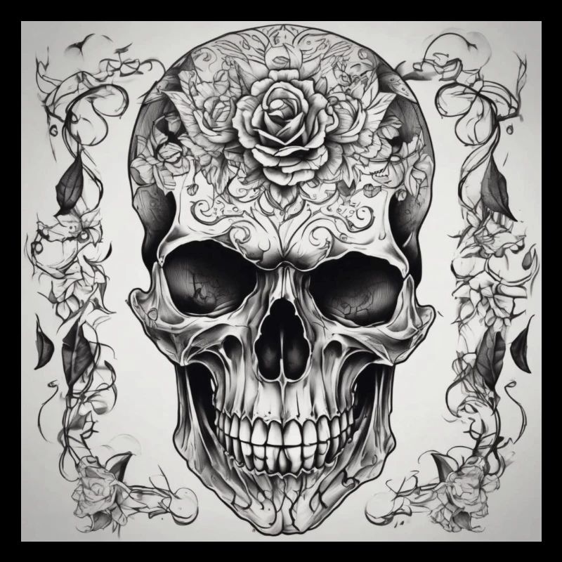 Skull with rose