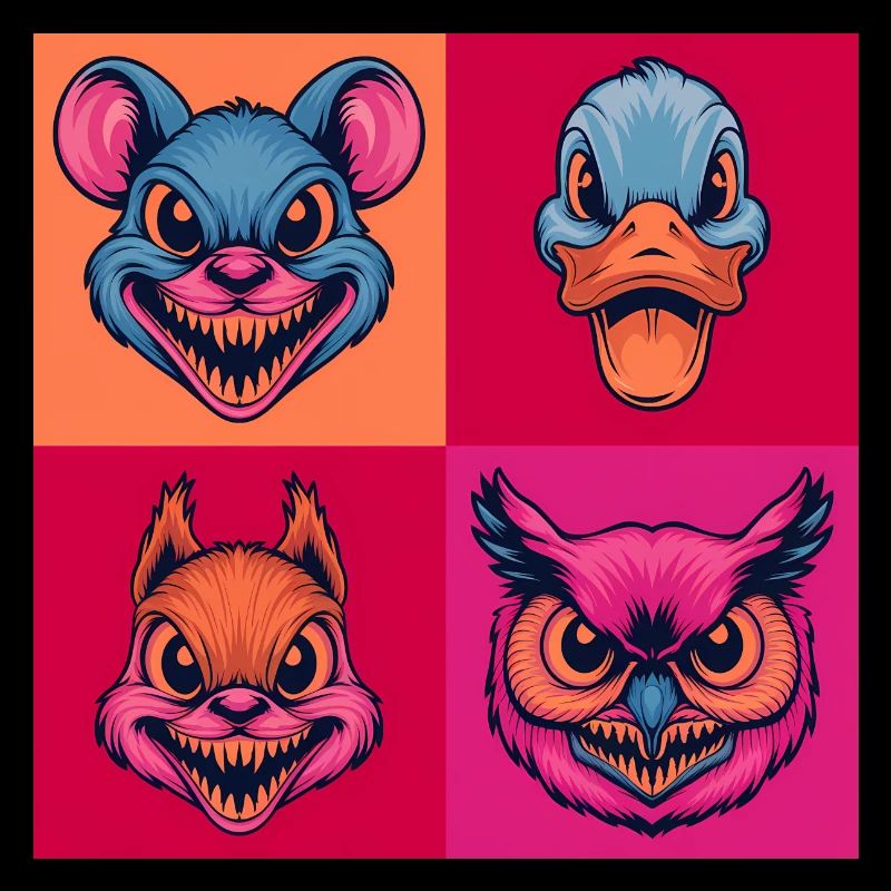 smile hardcore Tiere maus ente eule halloween