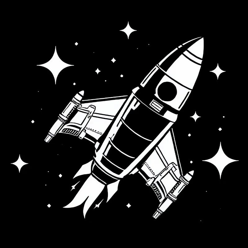 Fusée spatiale dans les étoiles
