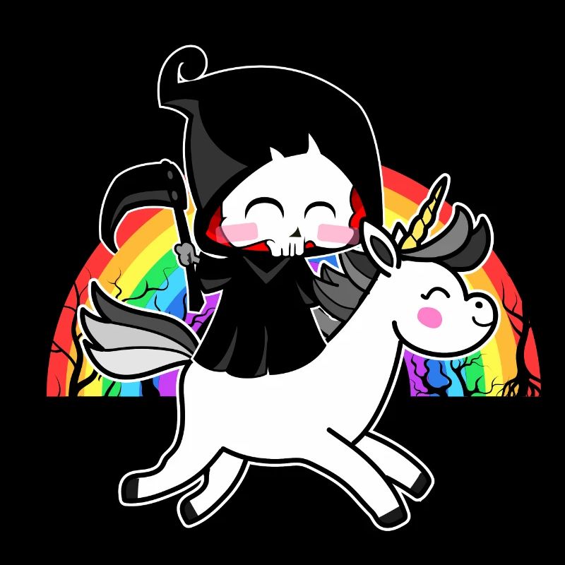 Death Is Magic - Einhorn Sensenmann Regenbogen