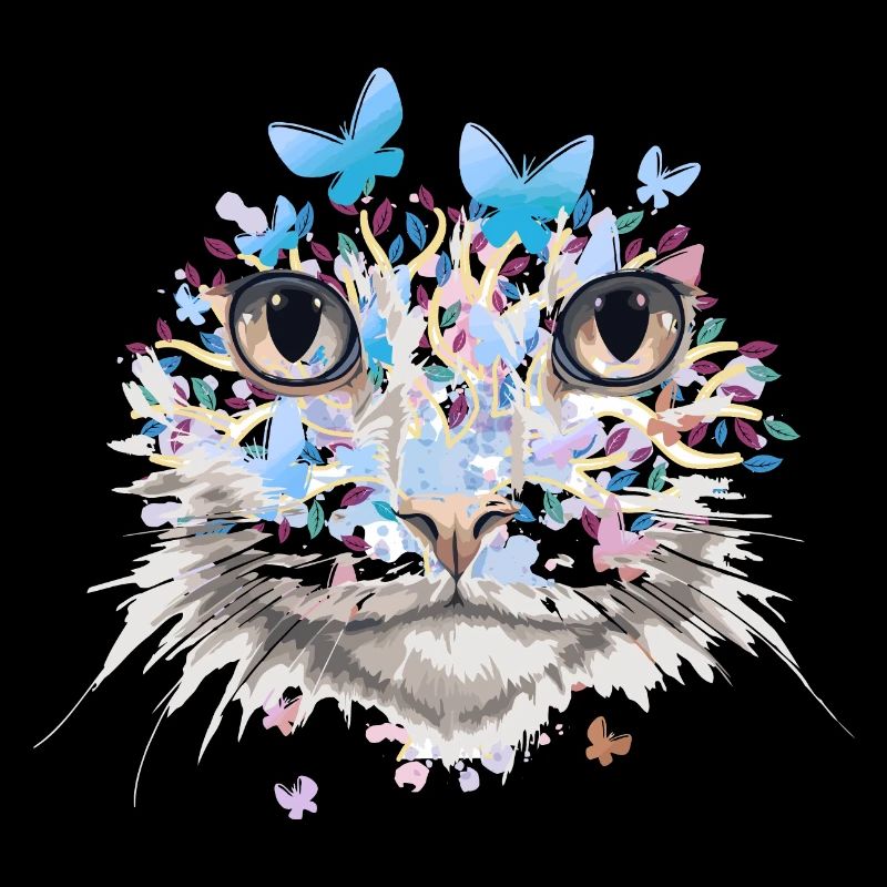 Chat Chat Visage Chat Nature Papillons