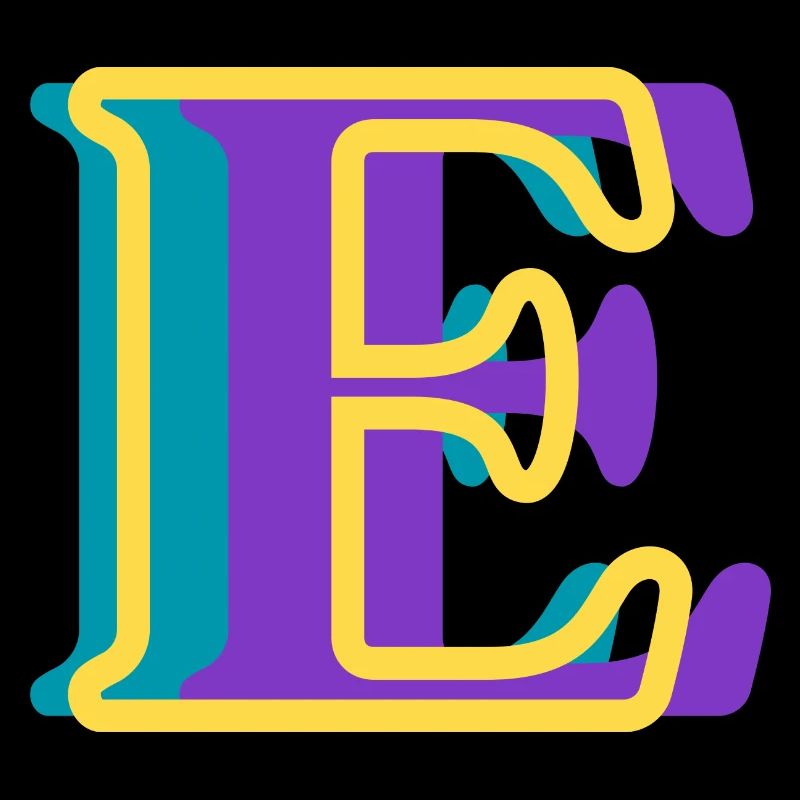 Mehrfarbiger Buchstabe e – originelle Geschenkidee