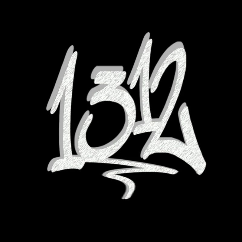 1312 Grey Graffiti Tag