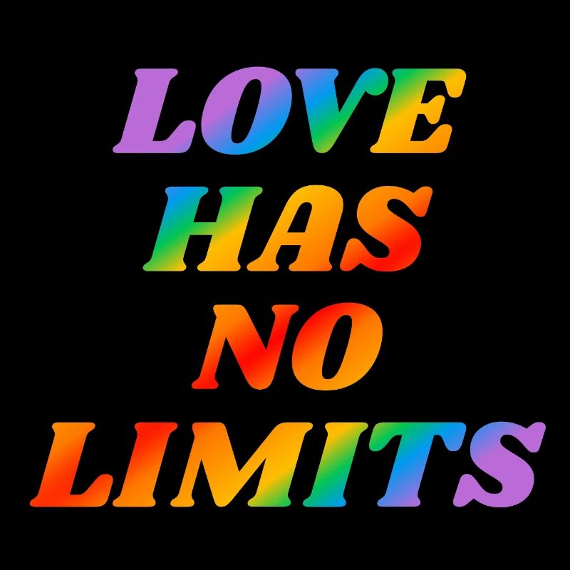 Love has no limits LGBT gay pride rainbow text