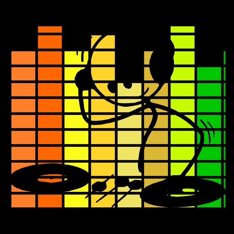 Stick figure DJ equalizer