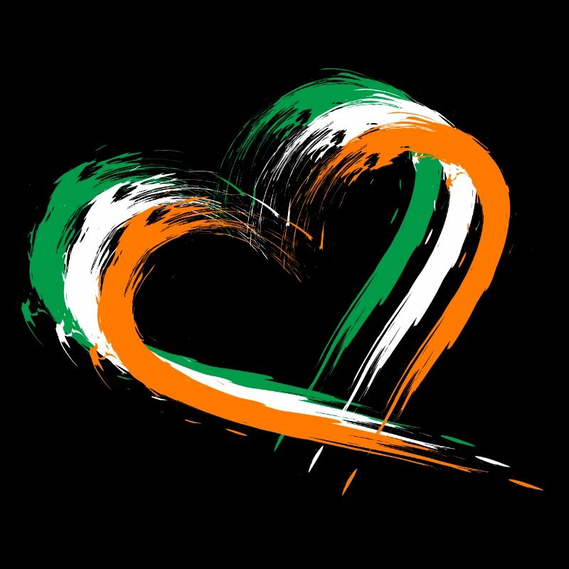 Brosse coeur drapeau design couleurs drapeau Irlande