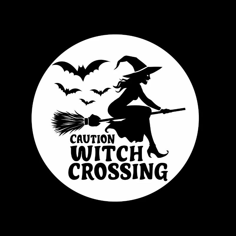 Balai de sorcière disant prudence Witch Crossing