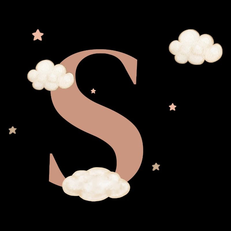 Letter s clouds stars