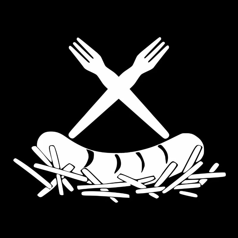 Frites Currywurst Fourchettes à frites Logo