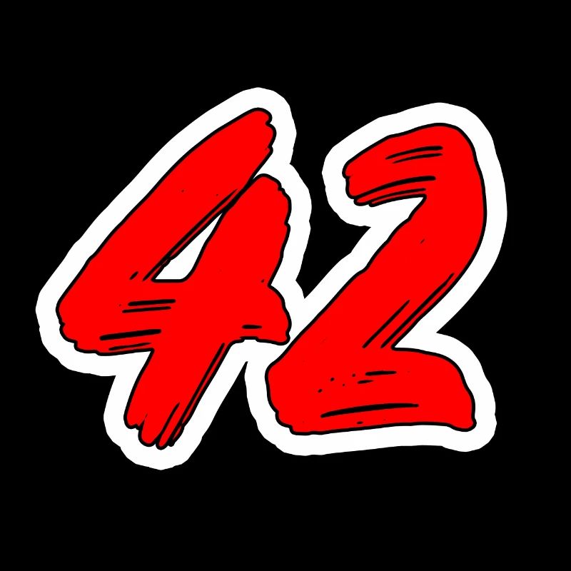 42 - numéros popart rouges
