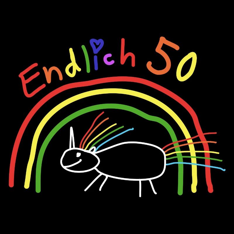 50. Geburtstag Geschenk Einhorn Regenbogen