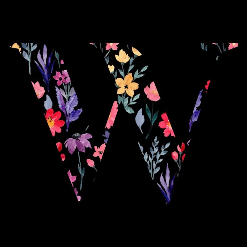 Blumen Personalisierter Buchstabe w - Geschenkidee