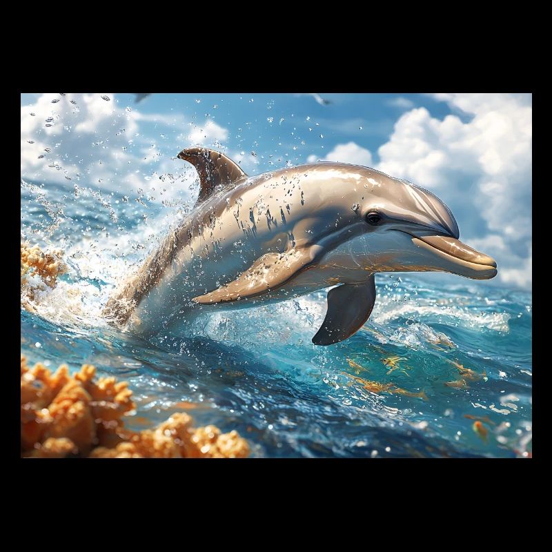 Springender Delfin Tümmler Meeressäuger