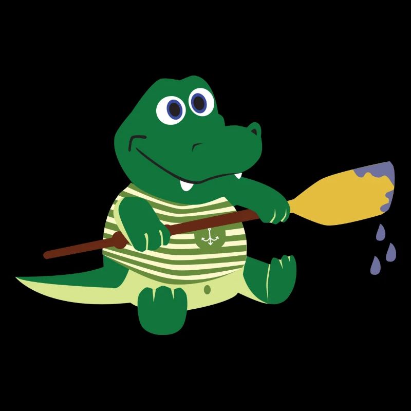 Krokodil mit Paddel