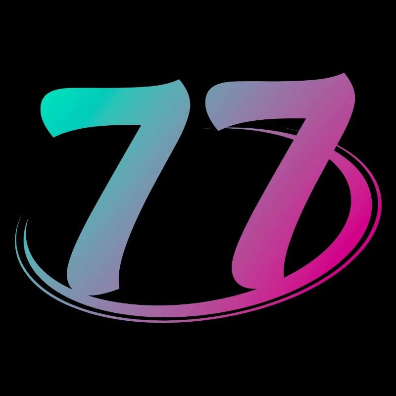 Numéro 77 multicolore