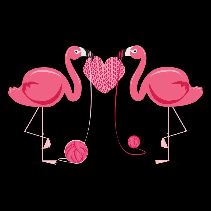 Flamingos Knit A Heart Shape