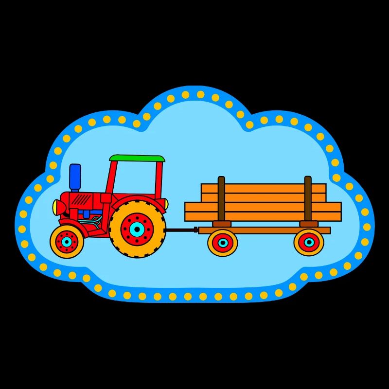 Roter Traktor / Traktor mit Hänger