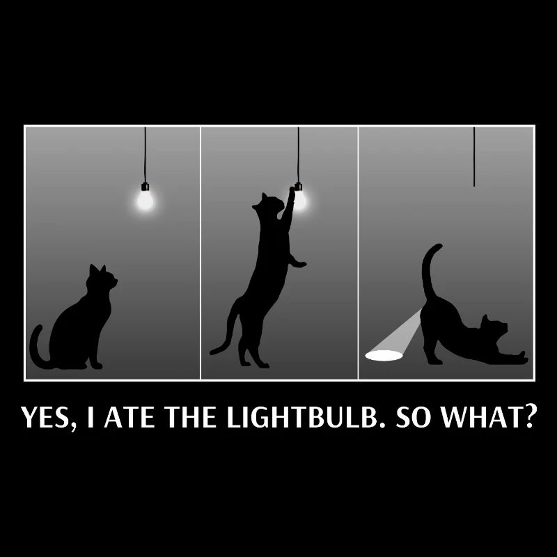 Funny Cat Ate Lightbulb So What Sassy Glow Butt