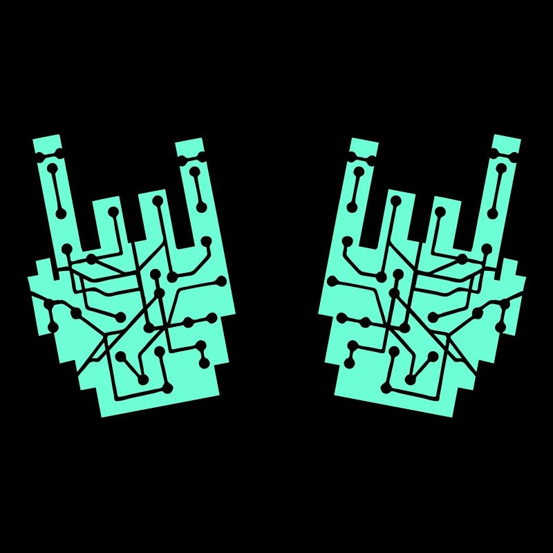 Nerd Geek Heavy Metal Rock Circuits Geste de la main