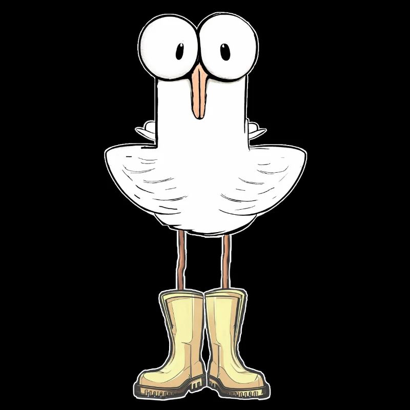 Möwe mit Gummistiefel - Das perfekte Gesche Lustig