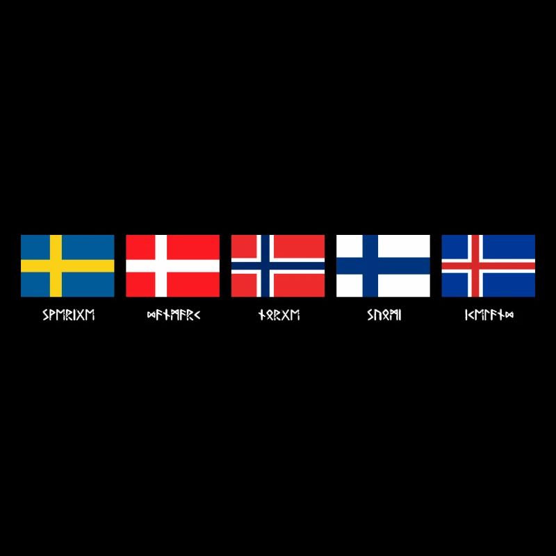 Scandinavie Flags Pays Runic Germanic