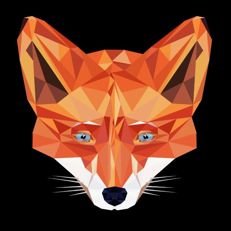 Fuchs Low Poly Design Wild Wald Tier Kopf