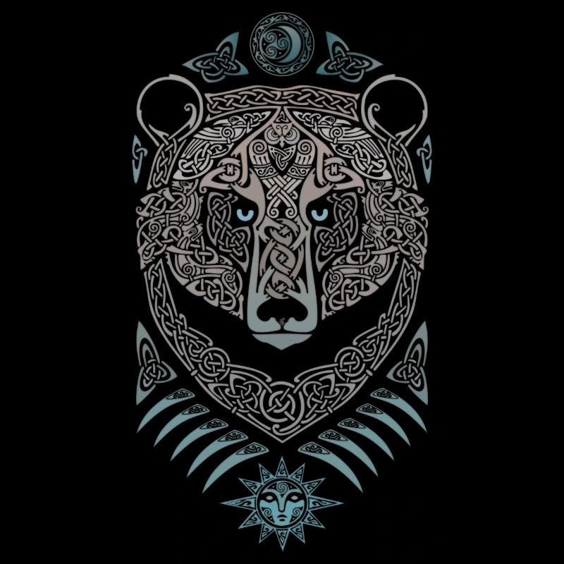 Loup Celtique Mandala et Soleil