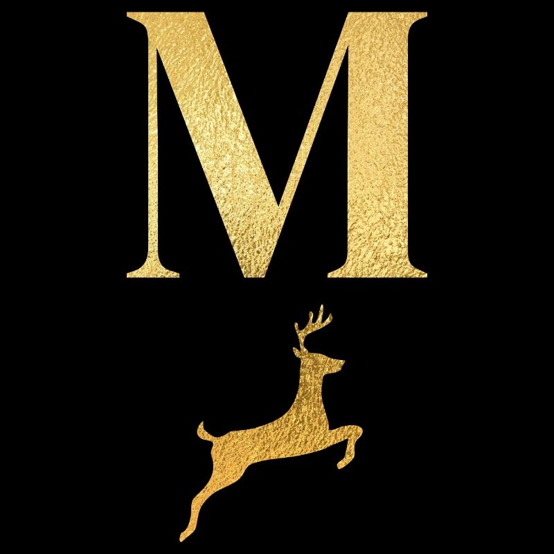 Letter m golden deer - gift idea