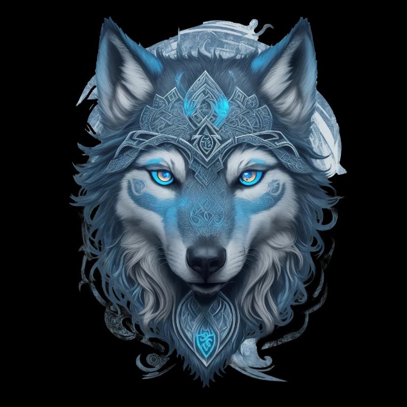 Wolf mit keltischen Mustern