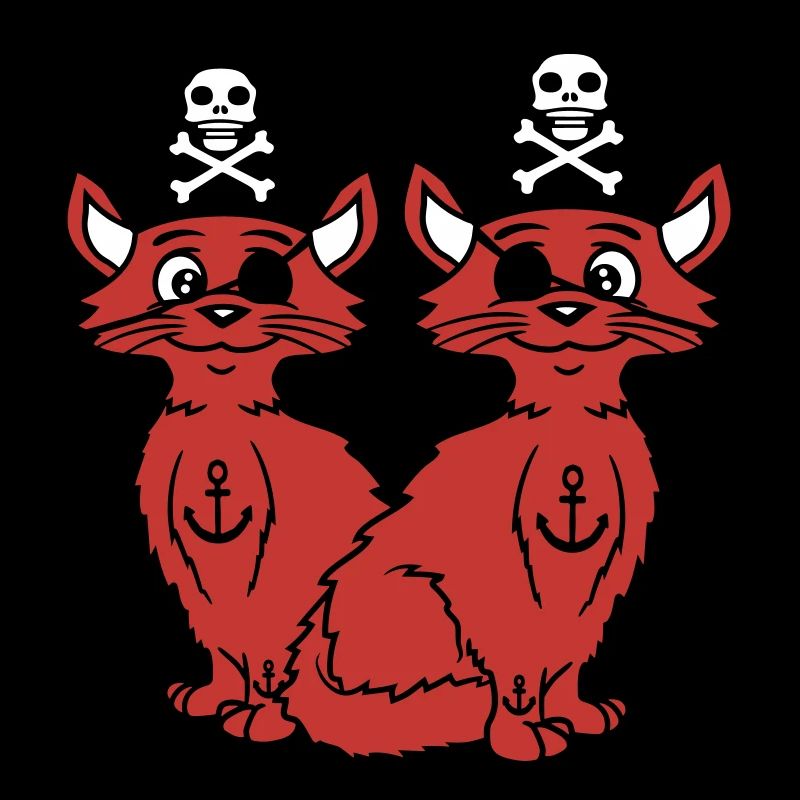 2 Pirate Cats Sabre Buccaneer Eye Patch Team