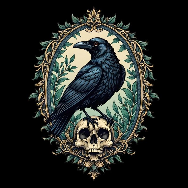 Rabe mit Totenkopf